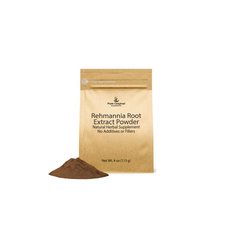 PURE ORIGINAL INGREDIENTS Rehmannia Root Extract Powder (4oz) Non-GMO, Chinese