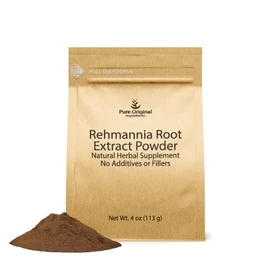 PURE ORIGINAL INGREDIENTS Rehmannia Root Extract Powder (4oz) Non-GMO, Chinese Foxglove, Traditional Herbal Supplement