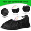 200 Pcs Shoe Covers Disposable, Thicker Black Shoe Booties Cover