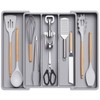 Lifewit Plastic Utensil Organizer for Kitchen Drawers, Expandable 13 to