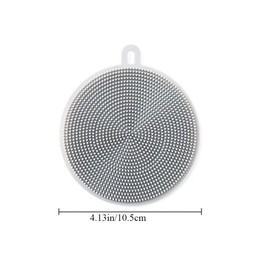 4 Pcs Silicone Dish Scrubber, Multipurpose Round Silicone Sponges Reusable Dish Brush for Kitchen Dishes Plate Fruits Vegetables Washing and Cleaning