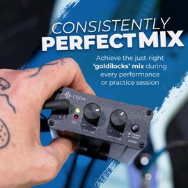 Coda Music Tech - Sistema de monitor personal intrauditivo – Amplificador de auriculares ultracompacto con entrada XLR y TRS – overol, Dual overol y Stereo Mix Panning – Carcasa resistente con clip