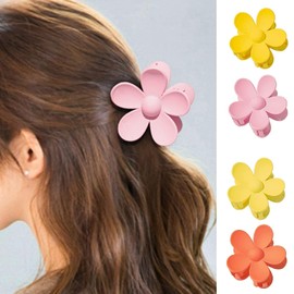 1 Pc White Candy Colored Hair Claw Clips Flower Hair Clips – Big Cute Claw Clips, Thick Hair, Scrub, Hair Clips Sweet Flower Clip，Clips and Barrettes