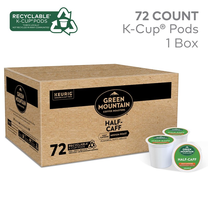 Green Mountain Coffee Roasters Half Caff Keurig Single-Serve K-Cup pods,