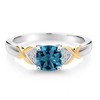 925 Sterling Silver and 10K Yellow Gold London Blue Topaz