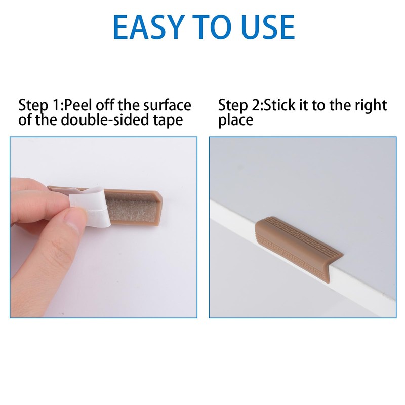 INCREWAY 8PCS Baseboard Corner Blocks Silicone Self Adhesive Safety Corner