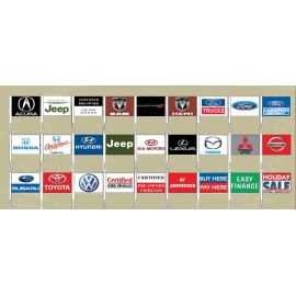 EZ Lettering Car Lot Clip On Flags, Mix an Match (12 Flags) Car Dealer Clip-On Flags