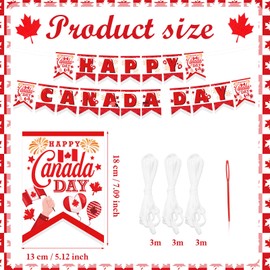 HOWAF Happy Canada Day Banner, Maple Leave Garland for 1th of July Canadian National Day Party Decoration Supplies, Canada Candy Welcome Sign