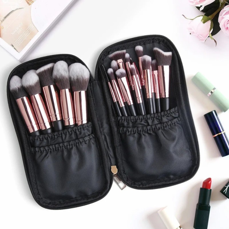 Maange Set de 18 Brochas para Maquillaje Profesional con Estuche
