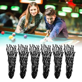 6Pcs Billiards Mesh Bag, Billiards Table Pocket, Pool Table Pockets Snooker Table Pockets, Pool Table Net Pouch Durable Cotton Accessories Billiard Net Bag Snooker Pocket for Sports Pool Halls(Black)