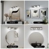 Modern Chrome LED Bathroom Vanity Light Fixtures, 3-Light Dimmable Wall