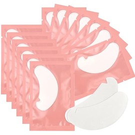 150 pares de parches de hidrogel 100% naturales para extensiones de pestañas, kit de mascarilla de maquillaje (rosa)