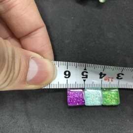 Mixed Color Glass Mosaic Tiles Square Glitter Crystal Mosaic Stones Glass Pieces for DIY Art Craft Decoration 200g,1x1cm(Hedgerow)