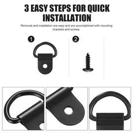 jiuxlaan 32 Pcs D Ring Tie Down Anchors, Trailer Tie Down Ring Hooks, Carbon Steel Lashing Rings Securing Trailer Load Anchors for Securing Loads in Cargo Trailers Trucks Kayak Boats, Black