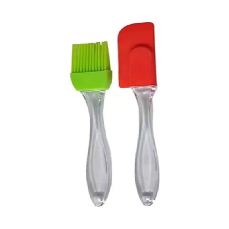 product Set Espatula Miserable Y Brocha Silicon Reposteria Cocina Color