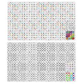 YMSDZHL 2Box 2500Pcs+ Alphabet Letter Beads, 4x7 mm A-Z and Smile, Heart, Figure,Acrylic Beads, Beads for Jewelry Making, Beads for Bracelet Making Kits Beads