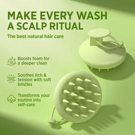 Roycederm Scalp Massager Brush Hair Scrubber – Soft Silicone Shampoo Brush for Scalp Care, Itchy Relief & Deep Cleansing – Ideal for Dandruff, Seborrheic Dermatitis & Scrub Use