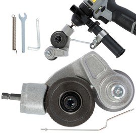 Electric Drill Plate Cutter High Manganese Steel Electric Drill Shears Sheet Metal Cutter Metal Nibbler Attachment Cutting Adapter for Hand Impact(Universal model,银灰色)