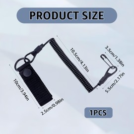 TASSFROO Paracord Lanyard, Safety Lanyard Elastische Spiralkabel KarabinerSchlüsselband Paracord Spiral SchlüSselanhänger 140cm Ausziehbar für Angeln Camping Wandern Outdoor Aktivitäten, Schwarz