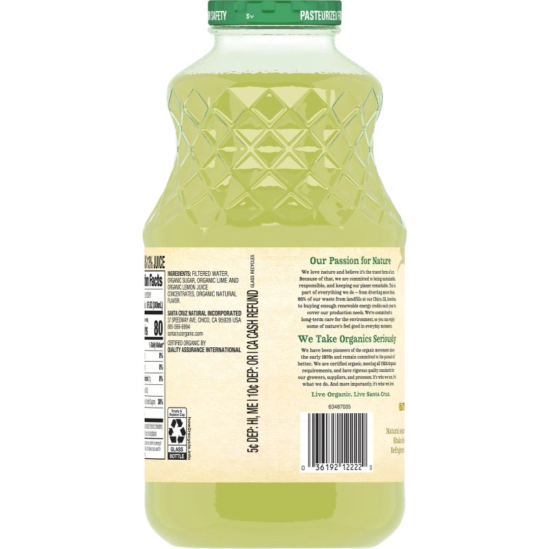 Santa Cruz Juice Limeade Organic 32 fl. oz (Pack of