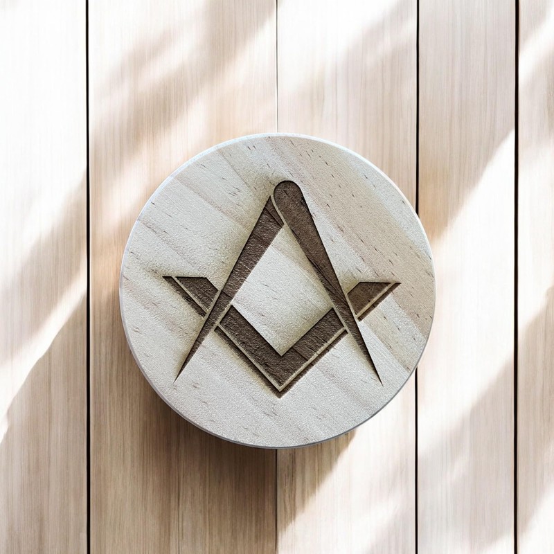 Ashton and Finch Masonic Coaster – Wooden Masonic Gift –