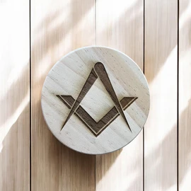 Ashton and Finch Masonic Coaster – Wooden Masonic Gift – Handcrafted Wooden Coaster for Freemasons