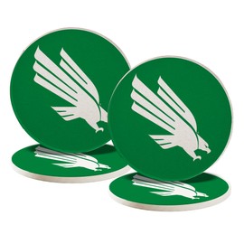 Desert Cactus University of North Texas Ceramic Coasters 4 Pack UNT Mean Green Absorbent Drink Coasters with Cork Backing (Design 2)
