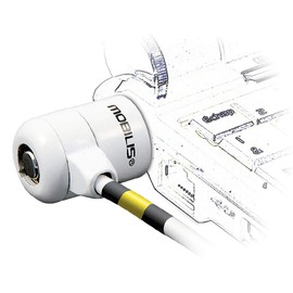 Mobilis Security Cable Keyed - Compatible with Pass Key - Steel - Length: 1.8 m - Diameter 4 mm - White/Silver