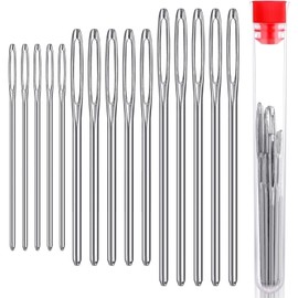 15 Pcs Large Eye Blunt Needles,Stainless Steel Knitting Sewing Needles,Hand Sewing Needles Leather Sewing Needles for DIY Sewing Handmade Crafts.