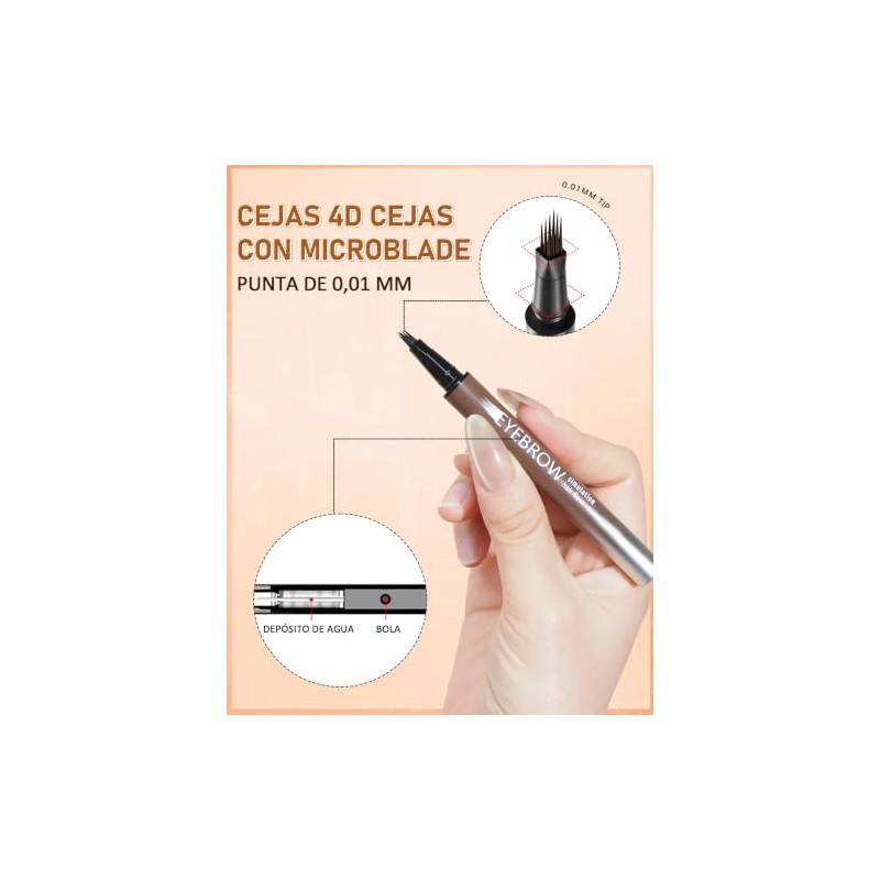 Erinde Lpiz Lquido para Cejas, Resistente al Agua, 201light Brown