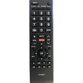 New CT-8037 CT8037 Replaced Remote Compatible with Toshiba LED Smart HDTV 40L3400 40L3400U 58L5400 65L5400 50L3400 40L3400UC 50L3400U 50L3400UC 58L5400U 58L5400UC 65L5400U 65L5400UC