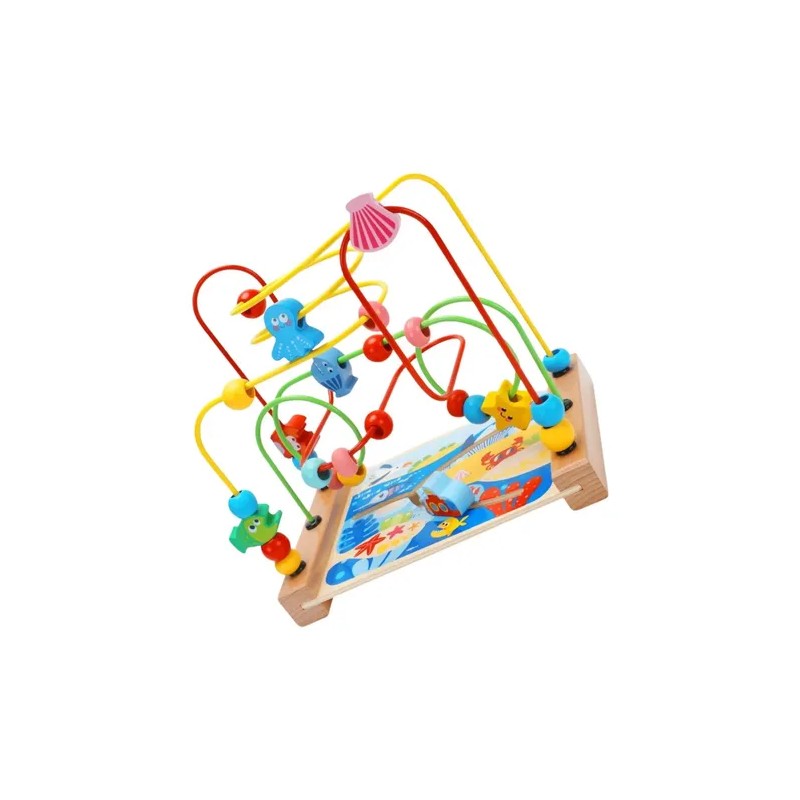 Juego Laberinto Interactivo Montessori De Madera Cuentas