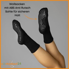 2 | 4 | 6 Pairs of ABS Socks Men Women Non-Slip Socks with Wool, 2 Pairs | Black/Anthracite