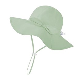 DRESHOW Baby Sun Hat Toddler Sun Protection Beach Cap with Bow Wide Brim Unisex Summer Bucket Hats with Chin Strap UPF 50+