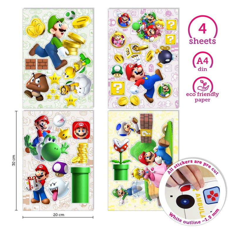 Mario Wall Sticker 3D for Children's Room Decor Bedroom Wall