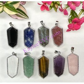 Wholesale Lot 9 Pcs Natural Crystal Pendant Healing Energy