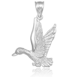 925 Sterling Silver Flying Duck Pendant