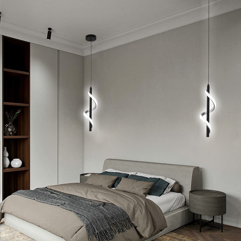 CANEOE Creative Led Pendant Light, 5500K Spiral Modern Modern Led