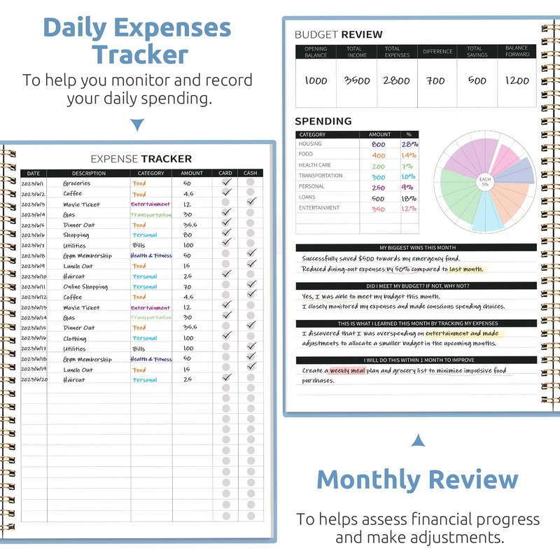 Budget Planner - Monthly Budget Book with Expense Tracker Notebook,