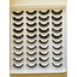 Clear Band Eyelashes, Russian Volume Fluffy Strip Lashes, 10 Pairs & 2 Natural Wispy D Curly False Eyelashes Look Like Extensions (HTAL06)