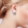 Santuzza Bamboo Leaves Earrings 925 Sterling Silver Cubic Zirconia Enamel