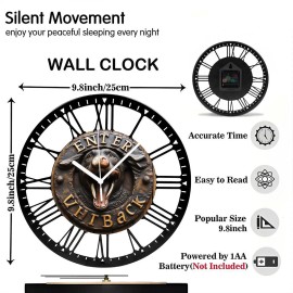 Gothic Style 25cm Round Iron Clock with Ornate Roman Numeral Designsheet size: 10 inch, color: White