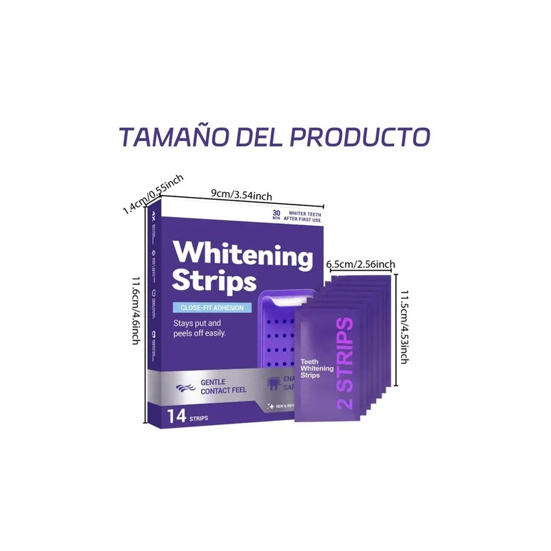 Tiras Blanqueadoras De Dentales Morados 14 Tratamientos