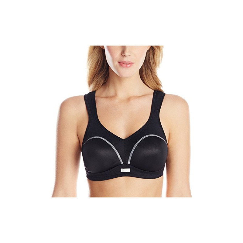 Wonderbra High Impact Wire-Free Sports Bra, Black, 34D