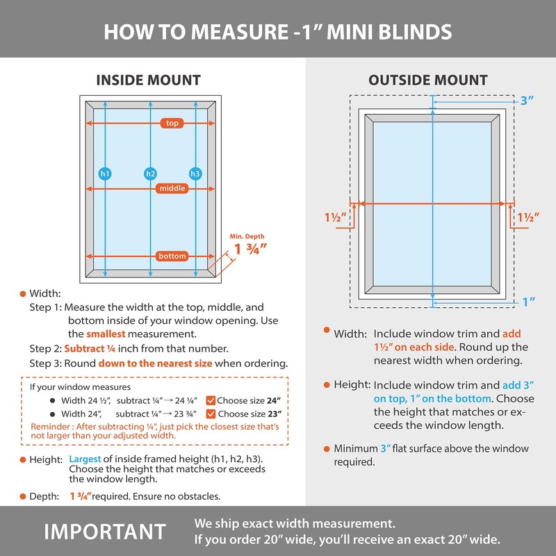 DEZ FURNISHINGS Cordless 1" Signature Mini Blind with Flexible Slats,