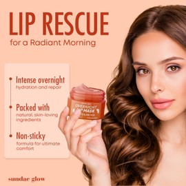 Sundae Glow Peach & Orange Lip Mask - Dermatologist Tested, Anti-Aging, Korean Skin Care, Deep Hydration, Overnight Lip Repair - Vegan, Clean Beauty, 95% Natural, Cruelty-Free - 1 Pack