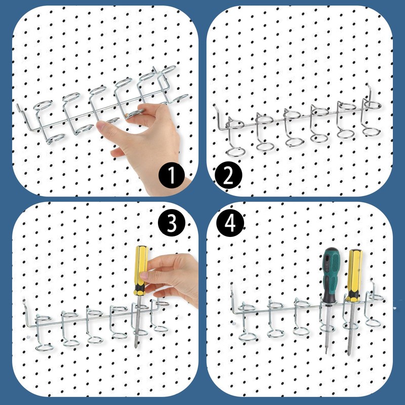 JOUTYFOR 9 Pcs Pegboard Screwdriver Holders Organizer Pegboard Plier Holders