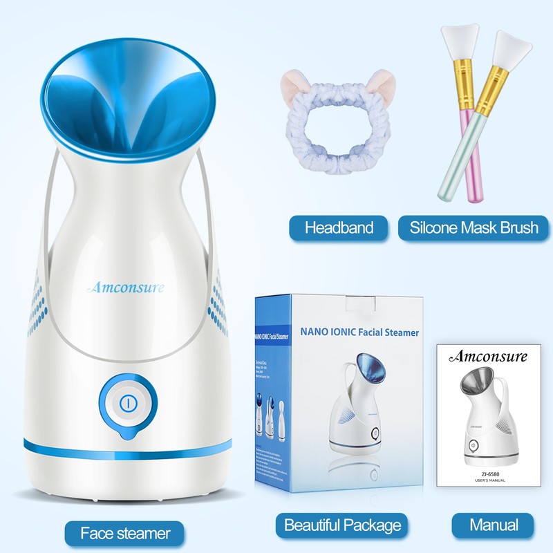 Amconsure Facial Steamer - Nano Ionic Face Steamer Warm Mist