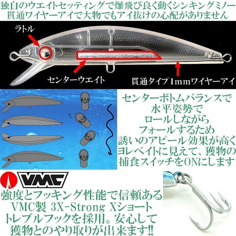 Zigginger Z x AncienHunter D-Sniper 1051S Sinking Minnow 4.7 inches