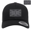 Black and Grey Union Jack Flag Patch 3D PVC Rubber